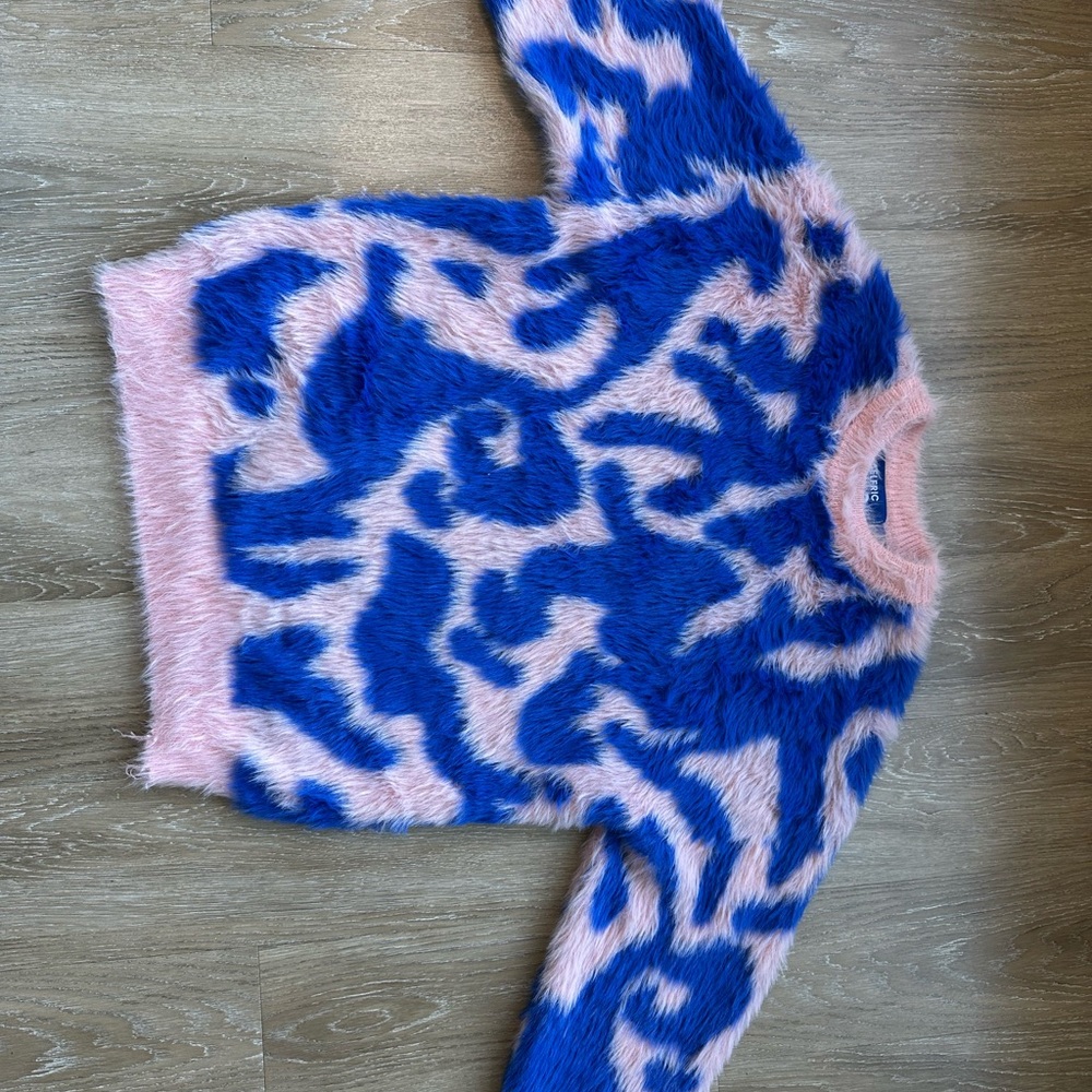 Blue and Pink Fuzzy Sweater